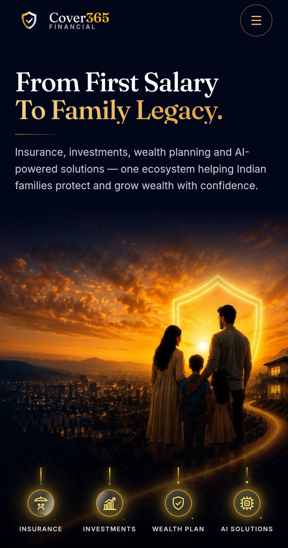 Cover365 Financial website homepage